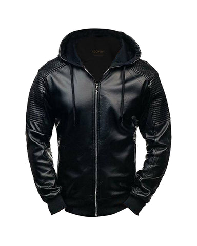 Men’s Premium Black Genuine Leather Cafe Racer Jacket