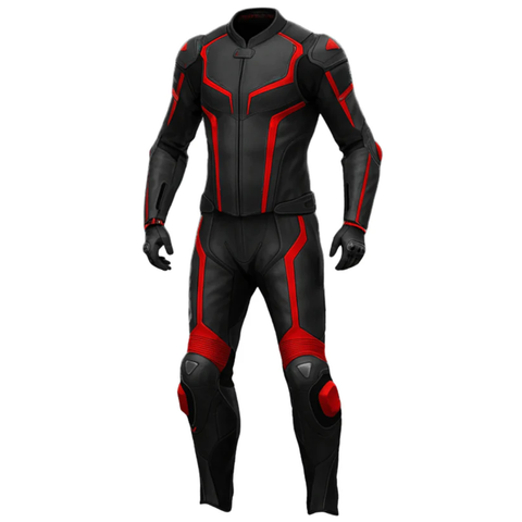 Premium Black & Red Motorcycle Suit | CE-Certified Racing Safety