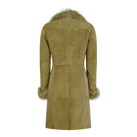 Women’s Luxury Toscana Sheepskin 3/4 Coat – Real Suede & Beaver Shearling Jacket (Copy)