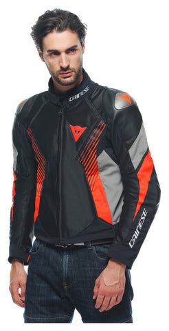 Super Rider 2 Absøluteshell — Black, Grey & Red Textile Jacket, Waterproof Riding Jacket, Sport-Touring Style