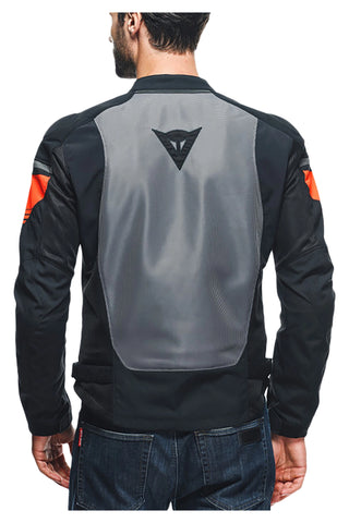 Air Fast Textile Motorcycle Jacket Black Grey Neon Red | Men’s Protective Riding Jacket