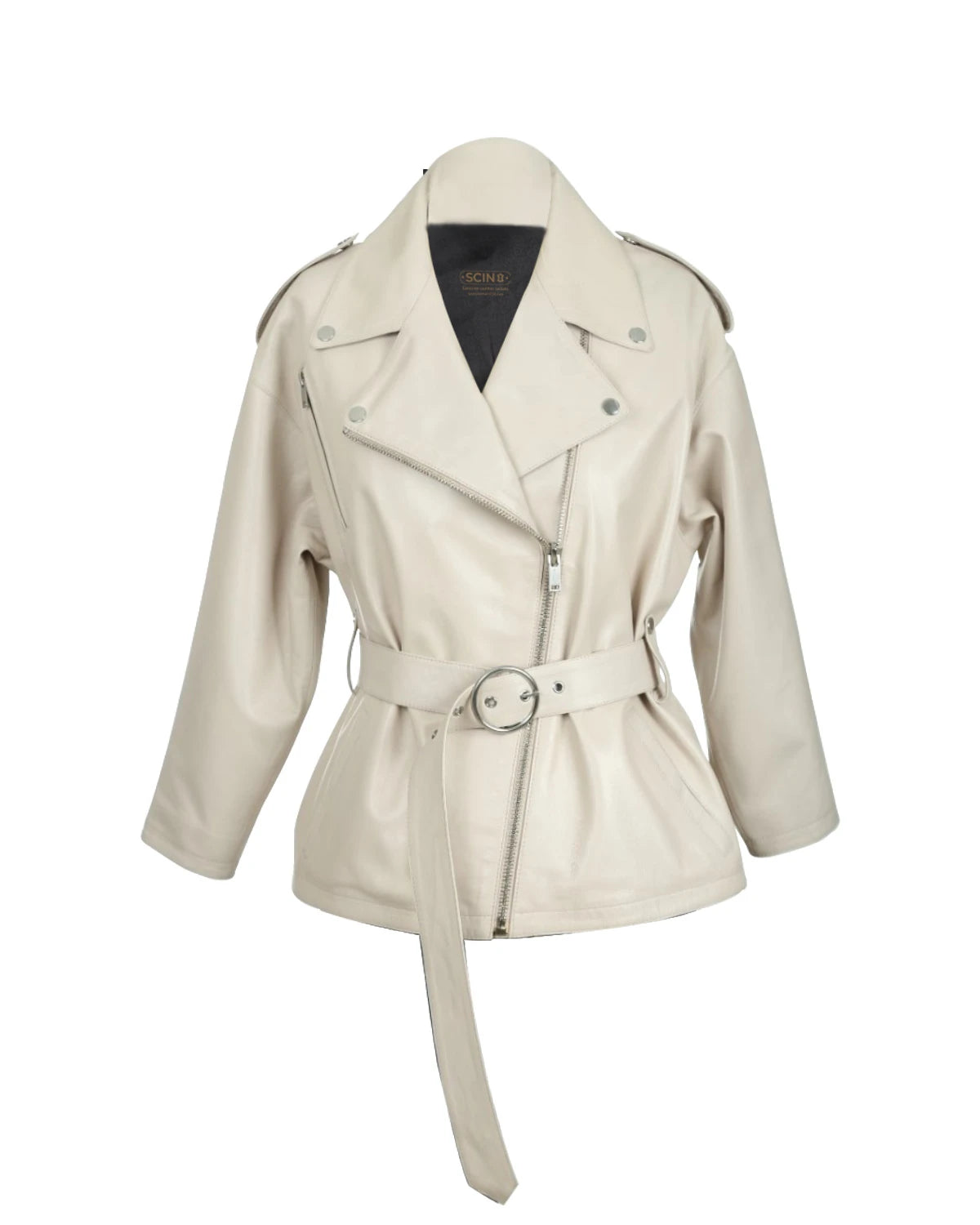 Women’s Cleo Biker Leather Jacket – Sophisticated Slim-Fit Luxe Moto Jacket