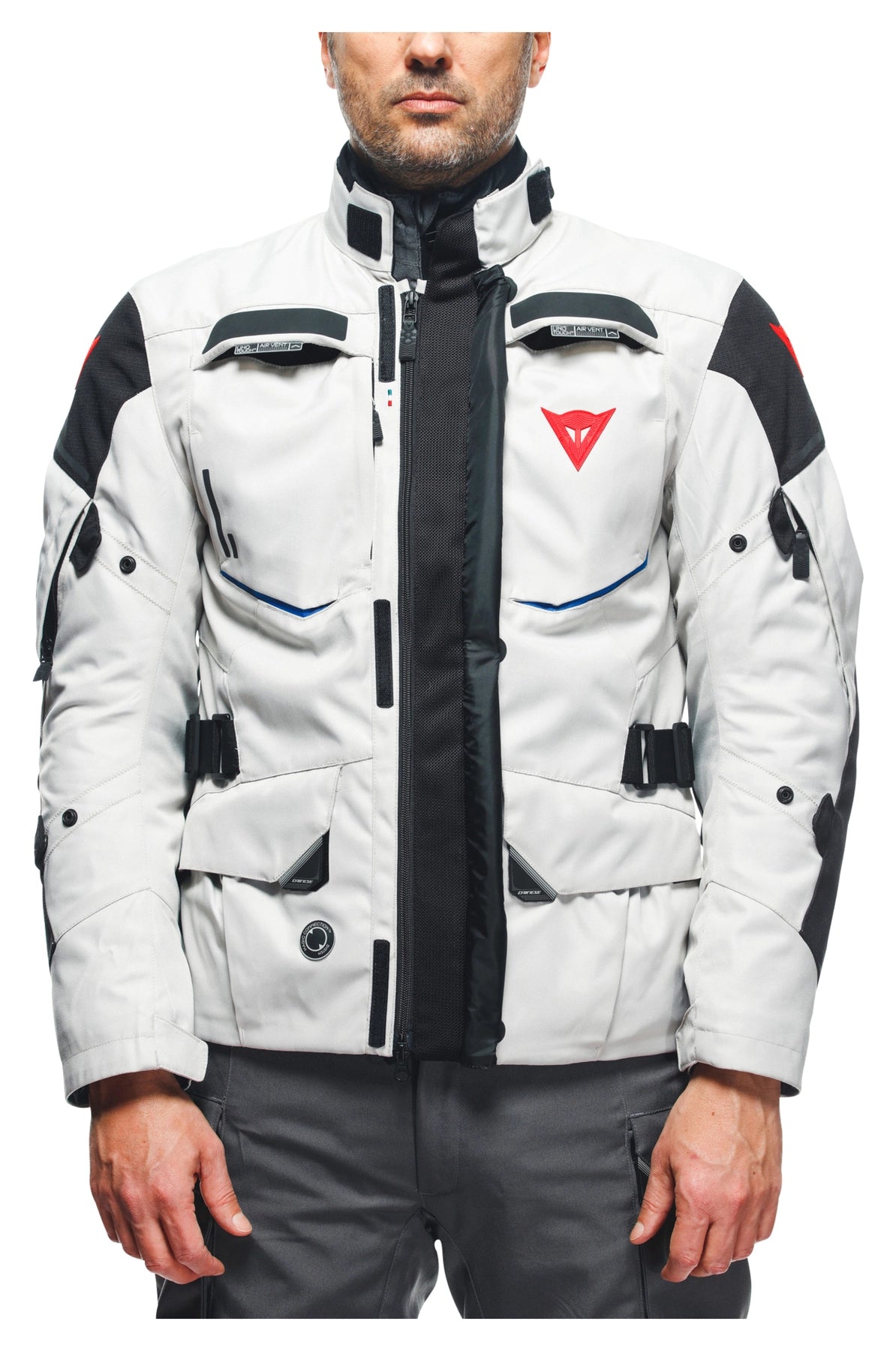 Splugen 3L D-Dry Textile Motorcycle Jacket Grey Blue Black | Waterproof Touring Riding Jacket