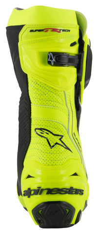 Alpinestars Supertech R Vented Motorcycle Boots — Neon Yellow Race Boots with Maximum Airflow, Premium Protection, and Track-Ready Performance