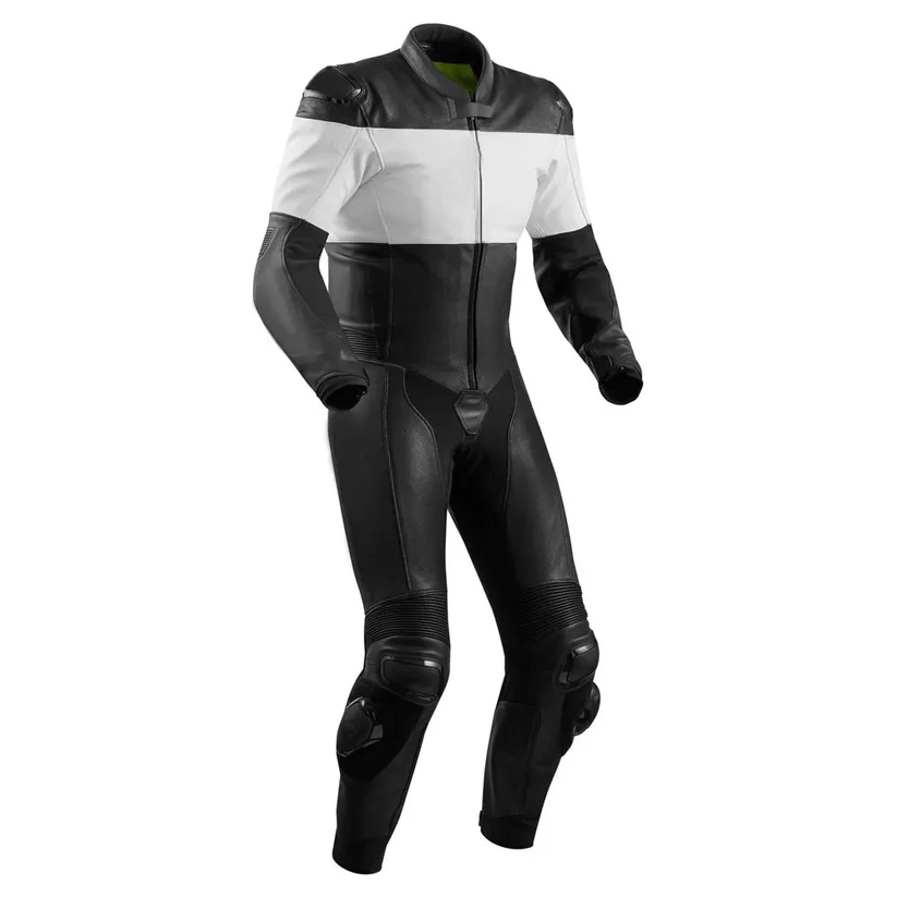 Custom Turbo Black & Silver Motorcycle Race Suit – Performance Leather
