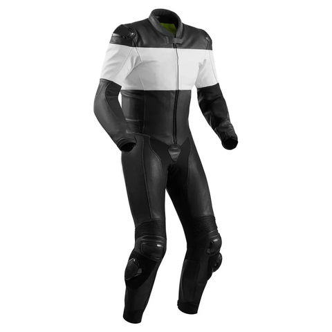 Custom Turbo Black & Silver Motorcycle Race Suit – Performance Leather