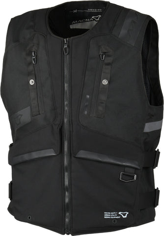 Macna MUTV-1 Solid Motorcycle Vest Black Men's Textile Riding Utility Vest Touring Adventure Gear