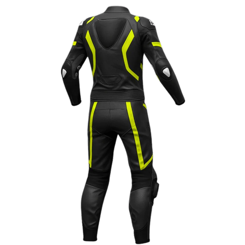 Neon Yellow One-Piece Motorcycle Leather Racing Suit