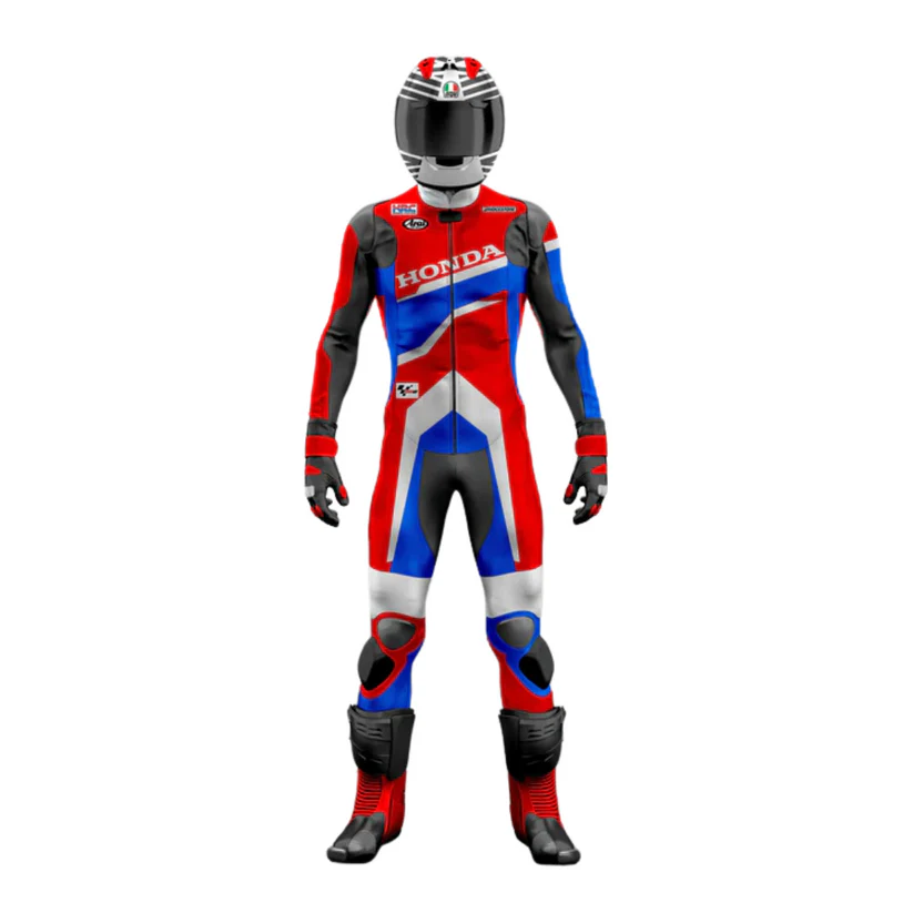 Men’s Turbo Honda Motorcycle Leather Racing Suit – Performance Gear