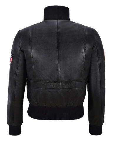 Charlotte Top Gun Bomber Leather Jacket – Heritage Aviator Shearling Jacket