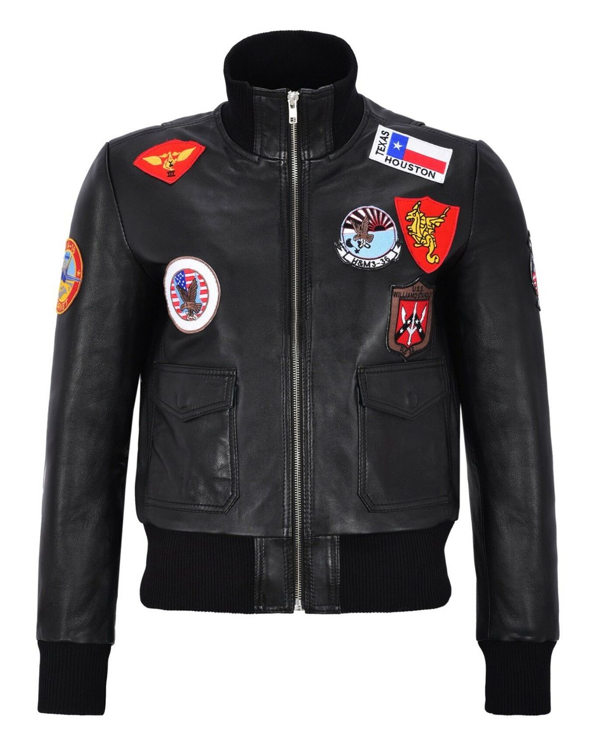 Charlotte Top Gun Bomber Leather Jacket – Heritage Aviator Shearling Jacket