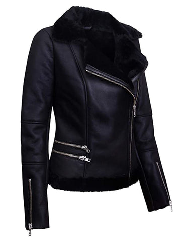Women’s Riley Biker Leather Jacket – Premium Slim-Fit Modern Moto Jacket