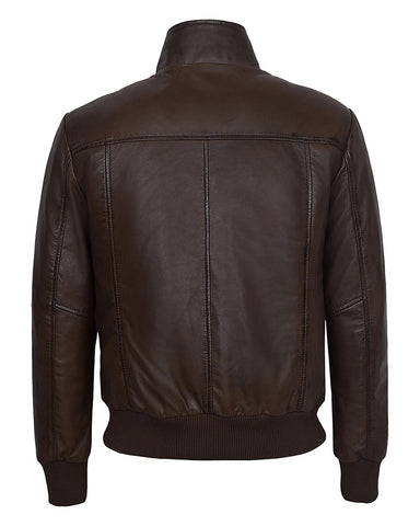 Men’s  Retro Bomber Leather Jacket – Vintage-Inspired Urban Flight Jacket