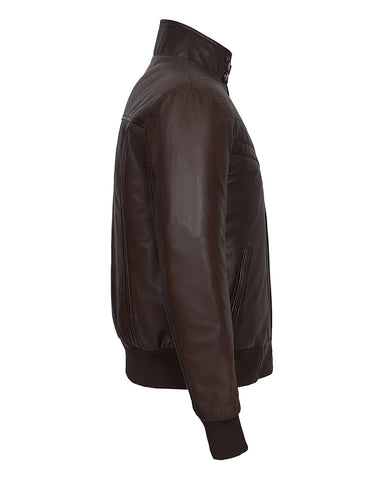 Men’s  Retro Bomber Leather Jacket – Vintage-Inspired Urban Flight Jacket